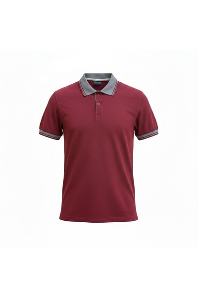 Mercan Unisex Burgundy Short Sleeve Polo Neck Lacoste T-Shirt – Suitable for ...