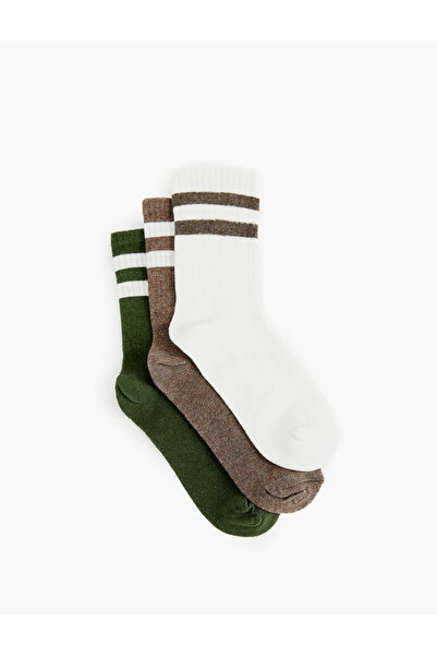 Koton Striped 3-Piece Sock Set