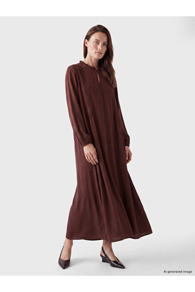 LC Waikiki Timeless Clothing & Timeless Choices High Neck Ruffle Flared Dress