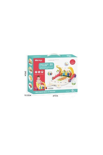 Marsilyan BIB6016- Vardem Piyanolu Bebek Yürüteci ve Tavşan Desenli Kırmızı Oyun Halısı 2 in 1 AKL48JD5