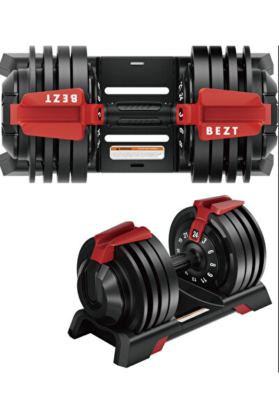 Bezt 2li Premium Sports Ayarlanabilir Dambıl Seti 24KG Kırmızı