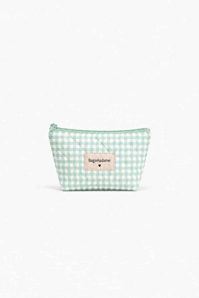 BagsMadame حقيبة أقلام مكياج خضراء منقوشة بتصميم بوتيكار، حقيبة أقلام ذات قسم...