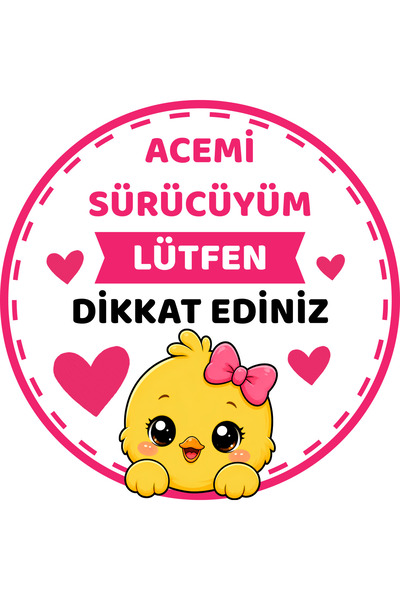 Genel Markalar Acemi Sürücüyüm Lütfen Dikkat Ediniz Sticker 18,3 cm | Sevimli...