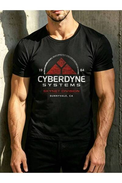 23ERVA تي شيرت من سلسلة Systems Cyberdyne Division، بتصميم عتيق وطباعة شعار م...