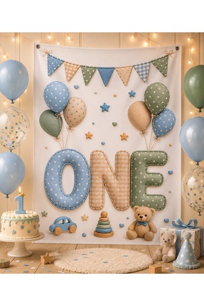 Big Party Cloth Banner One Blue 100*150