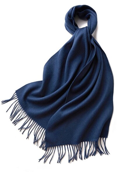 STARSTAR Women's navy scarf 32x180cm cashmere-soft tassel warm.