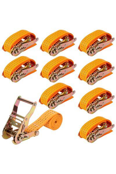 OtherMax Siguranță Maximă! Set 10 Chingi Fixare 6m x 25mm - 800kg - Portocali...