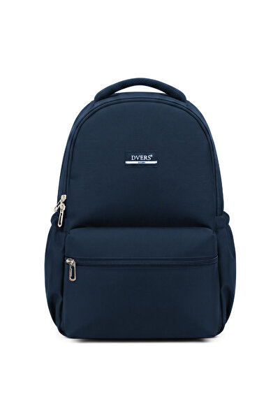 D'VERS Navy Blue Basic Daily Use Backpack – Double Compartment, Large Volume ...