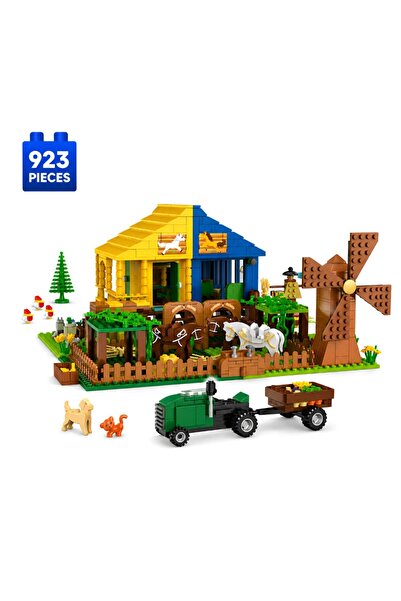 Minibric Construction Set with Blocks Type Pieces Built 923 Pieces Happy Farm...