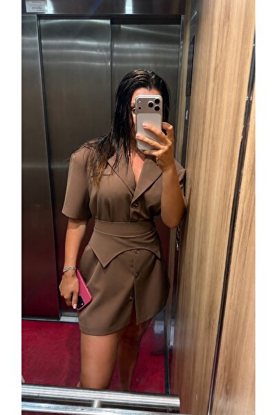 ALUXERA Studio Store ALUXERA Φόρεμα-Μπλέιζερ σε Καφέ Χρώμα  "Chocolate Muse "...