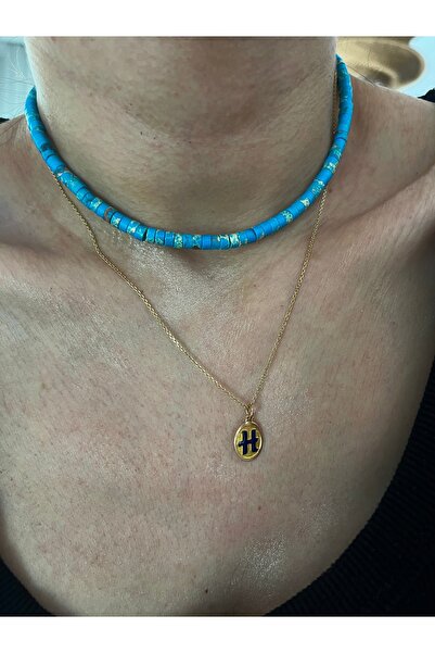 Hoop jewelery Turquoise Dopal Stone Necklace