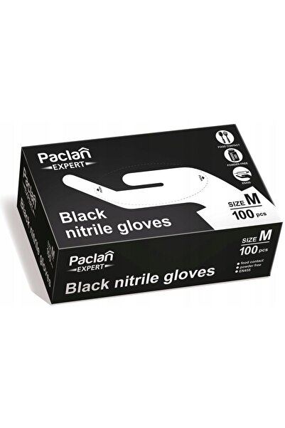 Paclan EXPERT Mănuși de curățare NITRIL NEGRU M 100 buc.
