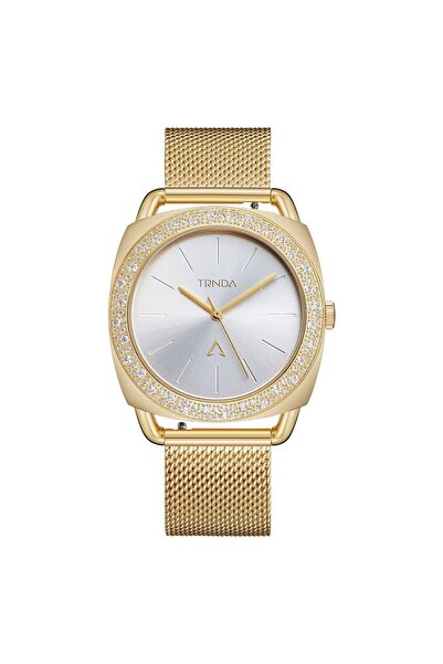 TRNDA Women's Gold Stainless Steel Watch, Silver Dial | Trn-W35g