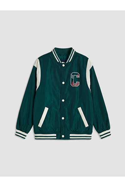 LC Waikiki Jachetă de băieți cu guler tip baseball imprimat