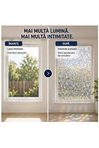 OEM Folie Decorativă Autoadezivă Curcubeu Geam 60x200cm - set 3 buc