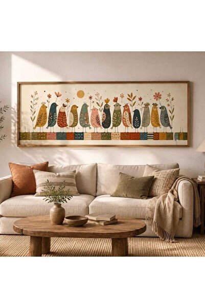 woodhomeworks Tek Parça Gerçek Ahşap yatay Panorama Çerçeveli Tablo