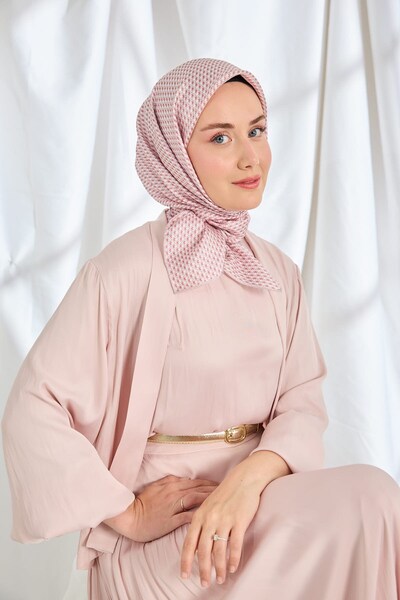 Silk Home Twill Silk Scarf Micro Square Dark Pink