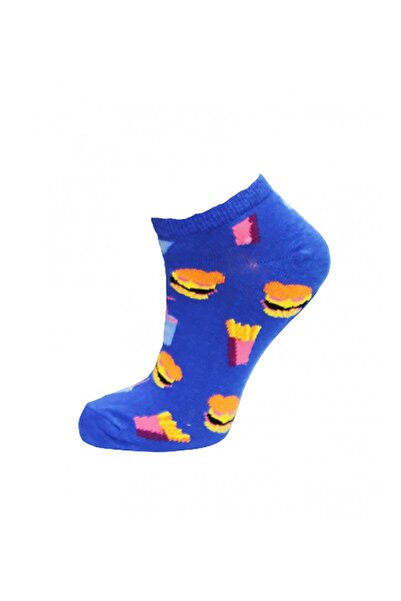 Prestige Γυναικείες κάλτσες αστραγάλου με σχέδιο Burger Blue PERI04, Μπλε, Μέ...