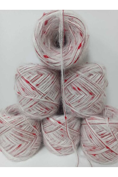 İPEK YÜN İPLİK DÜNYASI Fir de tricotat Angora (Alb, Roșu Gândac) 100gr