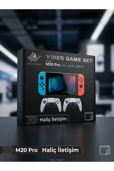 Genel Markalar M20Pro Çift Kollu 7 İnç IPS Retro El Oyun Konsolu 20000+ Oyun ...