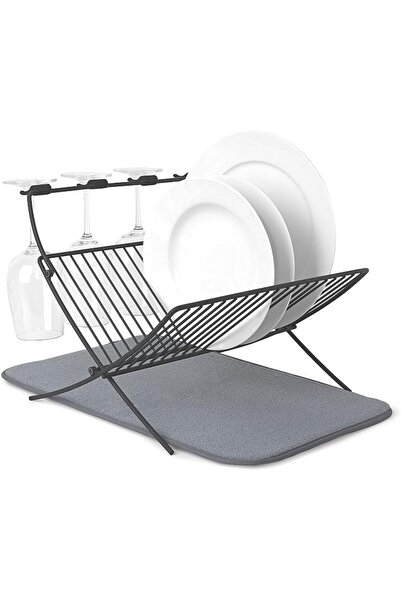 GENERAL Umbra Udry Dish Rack and Microfiber Drying Mat – Space-Saving Design ...