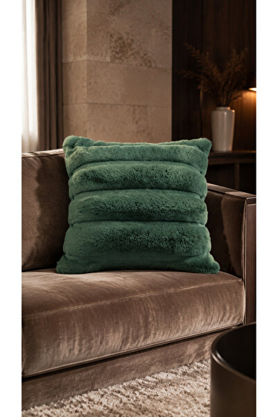 la lune home 45X45 cm Rabbit Feather Plush Decorative Zippered Throw Pillow C...