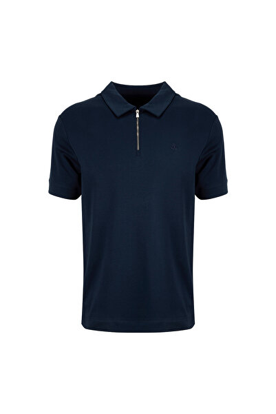 BROOKS BROTHERS Lacivert Erkek Logo Baskılı Polo T-Shirt BBSS26MTS023