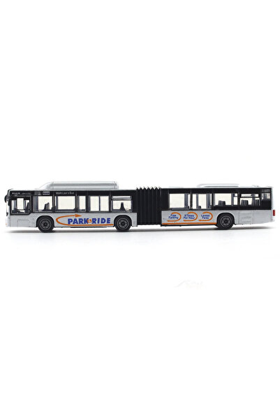 TOYFEST White Metal Toy Bellows City Bus Model 20 cm