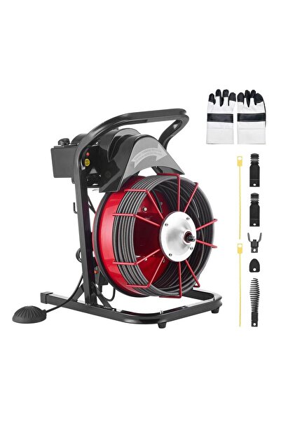 OMS Sarpe electric pentru desfundat tevi, Profesional, 4 x capete taiere, Lun...