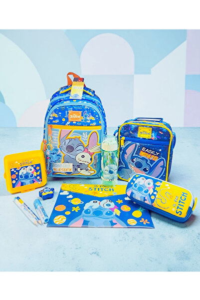 Stitch Lisanslı Full Okula Dönüş Seti 2 – Okul Çantası, Termoslu Beslenme Çan...