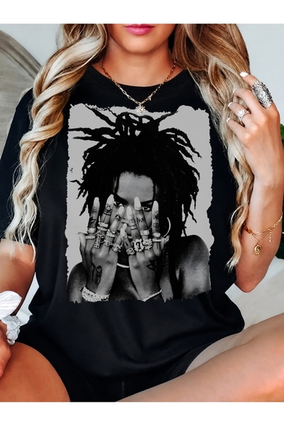 Generic Brand Black and White Dreadlocks Woman with Rings,women's t-shirt,pre...