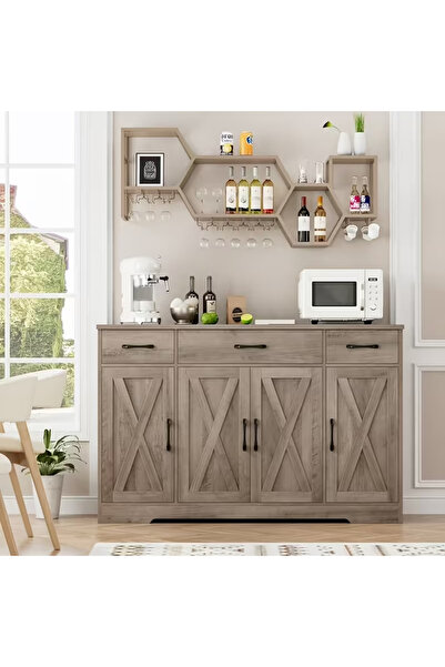 Fakhamah Al Manzil Vintage American X-Door Sideboard Cabinet Multi-functional...