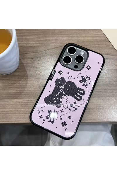 Choice10 iPhone 13 A Korean Ins Pink Pixel Rabbit Angel Wings Cartoon Phone C...