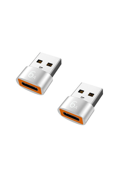 Choice1 2PCS Sliver 6A USB To Type C OTG Adapter USB USB-C Male To Micro USB ...
