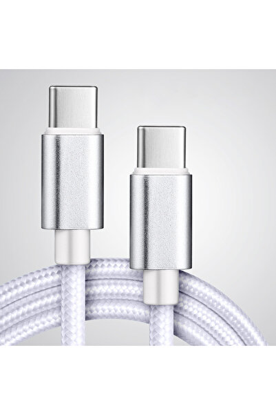 Choice11 1m White 1/2/3m 60W 5A Nylon Fast Charging Cable Dual Type-C Colorfu...