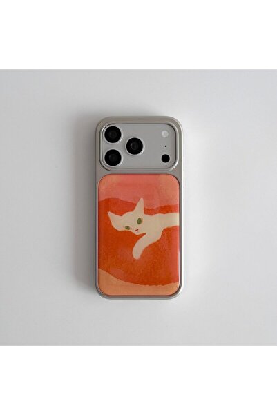 Choice5 iPhone 16 Pro 1 Ins Orange Oil Painting Lovely Cat Electroplated Drip...