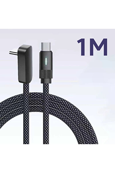 Choice 1M L-Shape 100W Type C to Type C Flat Data Cable Fast Charging for iPh...