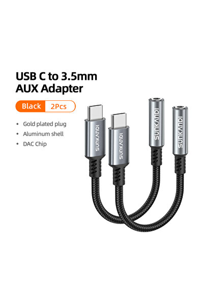 Choice1 2pcs-gray SUNKANDI USB Type C to 3.5mm Female Headphone Jack Adapter,...