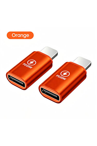 Choice10 orange 2pcs USB C To Lightning Fast Charging Adapter 20W Mobile Phon...