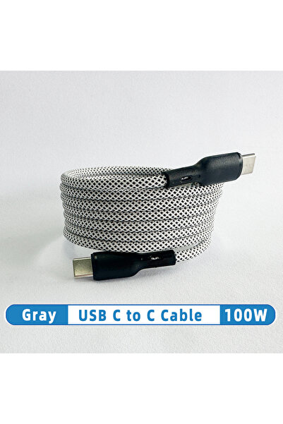 Choice10 2m(6.6ft) 100W C to C Gray 100w Usb Type C To C Magnetic Cable 60w S...