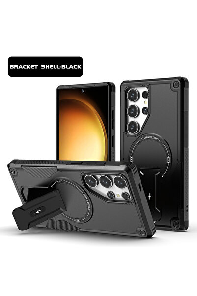 Choice7 Galaxy A56 5G Black Magnetic Armor Case For S26 S25 Ultra S24 Plus A5...