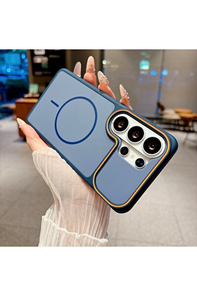 Choice19 Galaxy S24 Ultra Blue Luxury Contrast Color Frosted Magnetic Phone C...