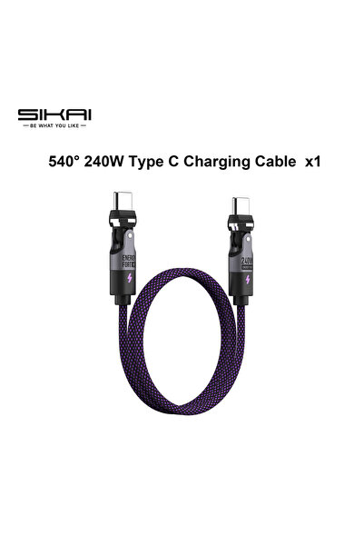 choice2 1.8m 540 Cable Only PD 240W Fast Charging Cable Double 180° +360°Rota...
