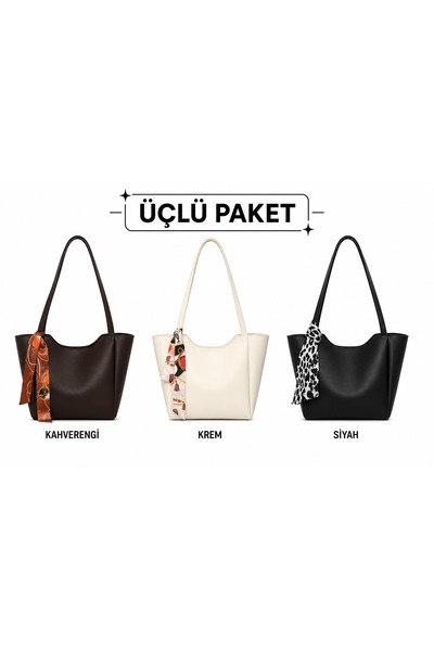 Judour Bags Kadın Fularlı Fermuarlı Kapamalı Shopper El Ve Omuz Çantası