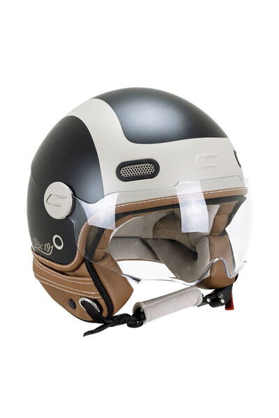CGM 191G Pix Sprint Beige Nero Opaco Sagomata Açık Kask (Mavi-Beyaz)