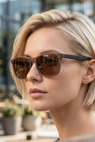 sun factory Matte Brown Zebra Pattern Women's Sunglasses with Polarized Lense...