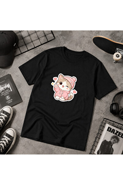 dompulerimoda Cutie Cat Young Kids Unisex Oversize T-Shirt