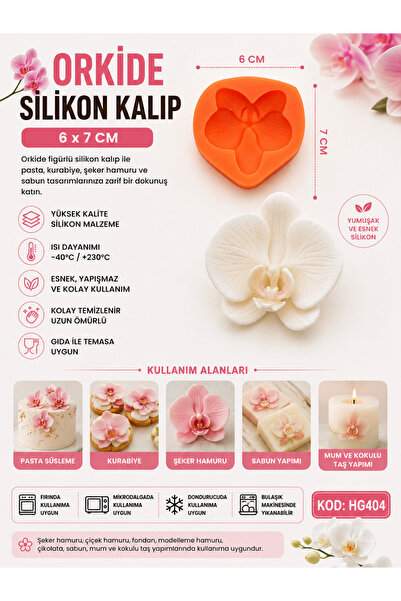 pratikpastacılık Orchid Figured Silicone Mold 6 X 7 cm – Cake, Cookie, and Fo...