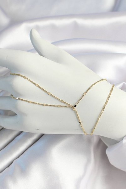 havor Pirinç Gold Renk Parçalı Ezme Şahmeran Kolye