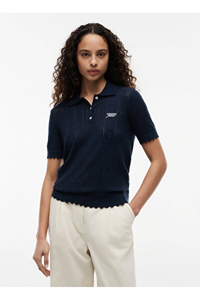 Tommy Jeans Lacivert Kadın Nakışlı Polo T-Shirt DW0DW22932C1G